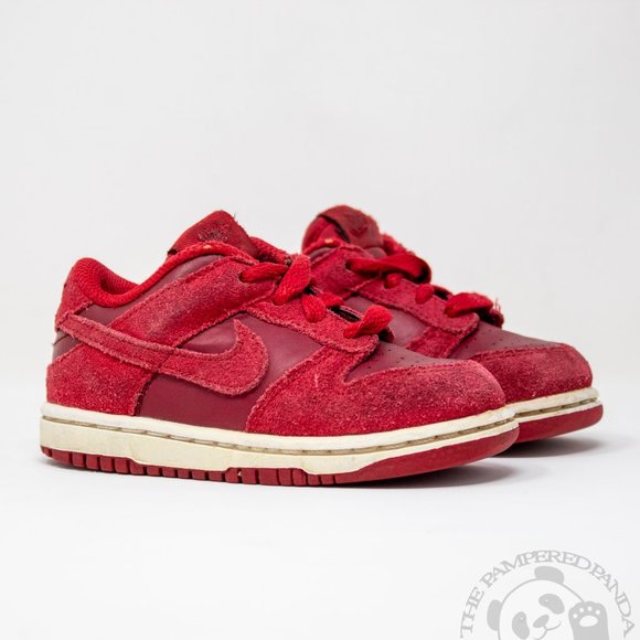 Nike Little Dunk Low Cherry Red 2016 905092-605 Toddler Baby Boy Sneakers 7C - Picture 1 of 6